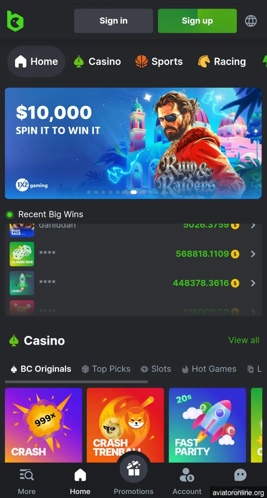 Visit the official BCGame page to download the app on iOS.