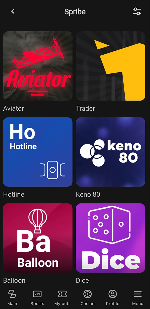 Finding the game Aviator among the many other games on Parimatch is not difficult.