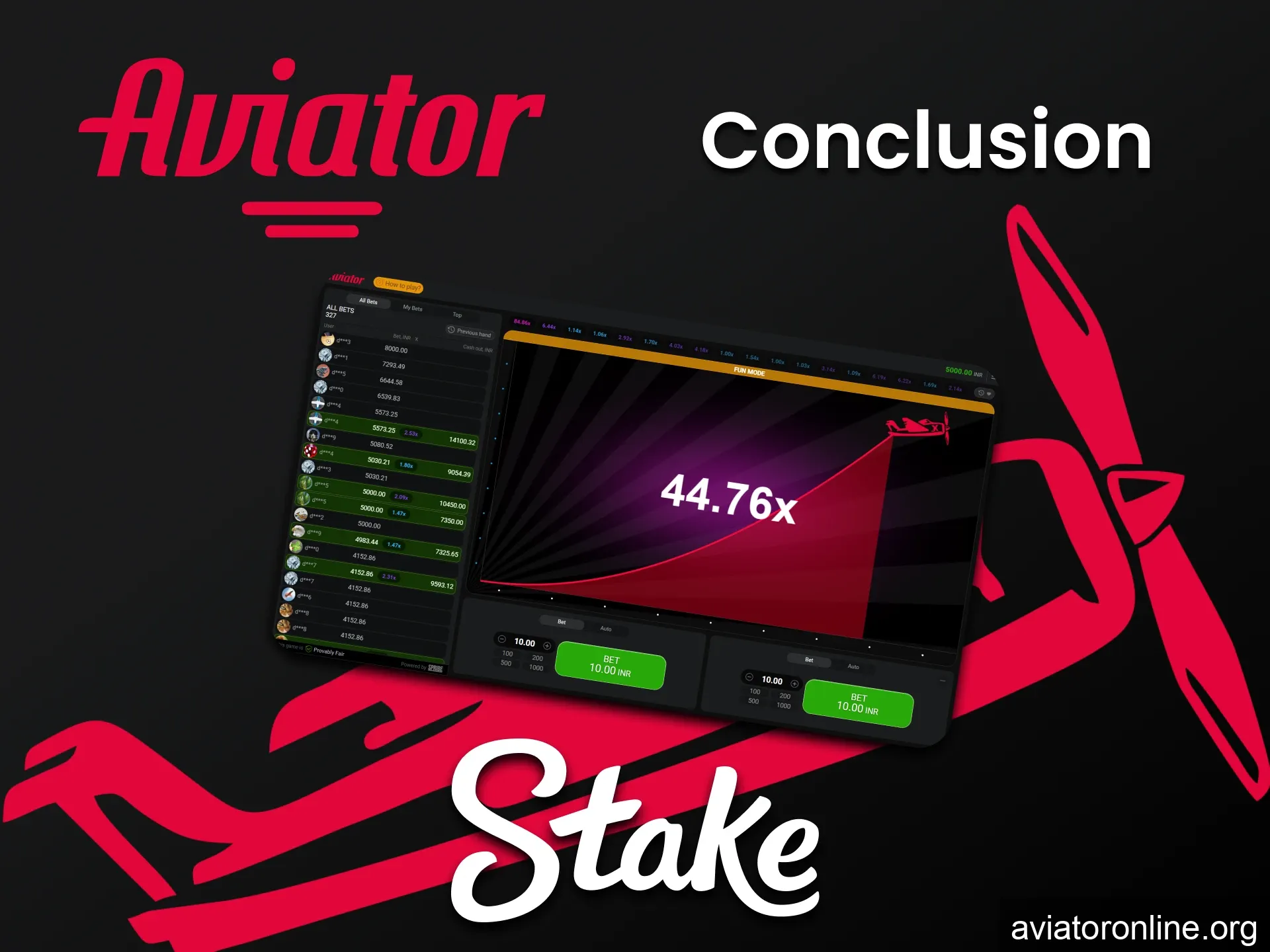 Stake is ideal for playing Aviator.