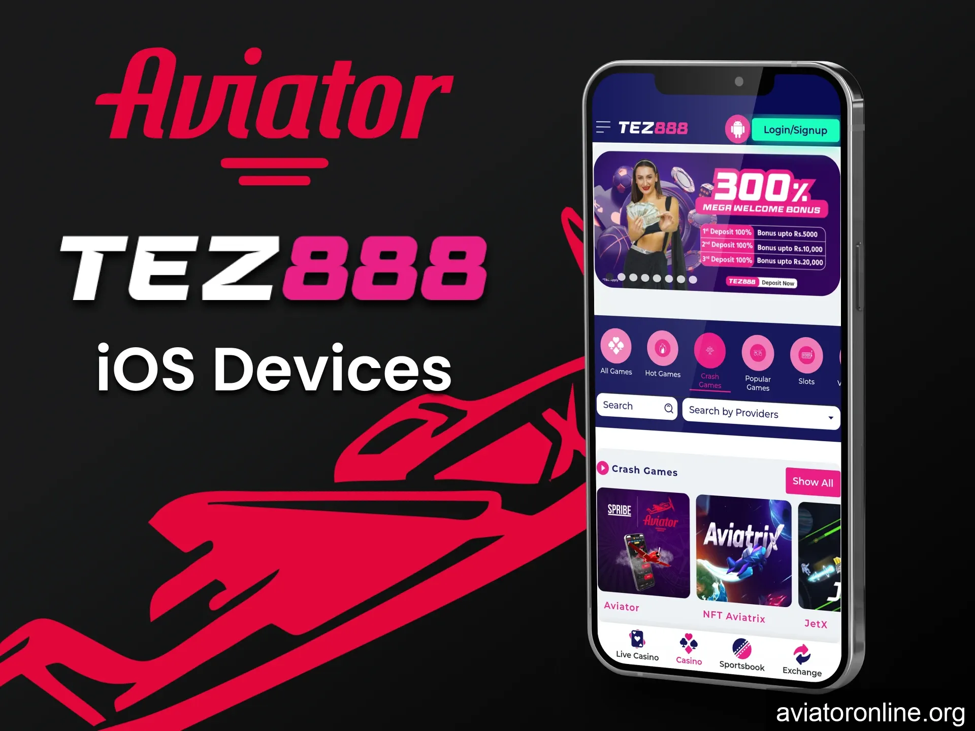 Install the Tez888 application for iOS devices.